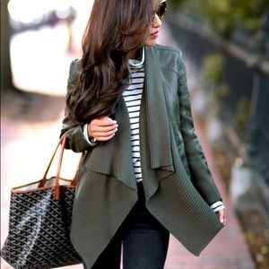 BlankNYC Green Faux leather Jacket Wrap small